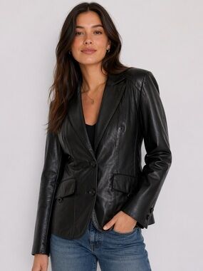 Cole Haan Black Lamb Leather Jacket size 4
Soft & Supple